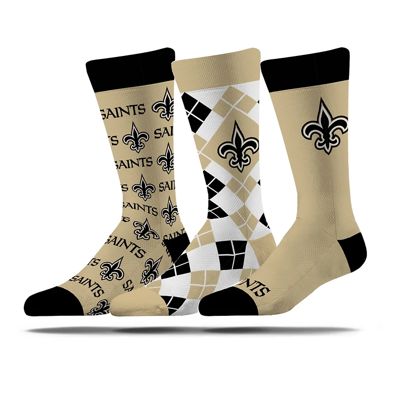 Unisex Strideline New Orleans Saints Business Knit Crew Socks Three-Pack Set