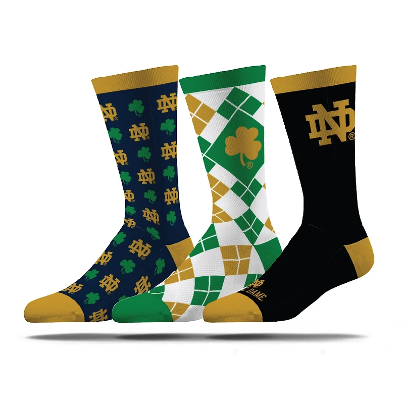 Unisex Strideline Notre Dame Fighting Irish Business Knit Crew Socks Three-Pack Set