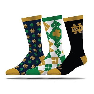 Unisex Strideline Notre Dame Fighting Irish Business Knit Crew Socks Three-Pack Set