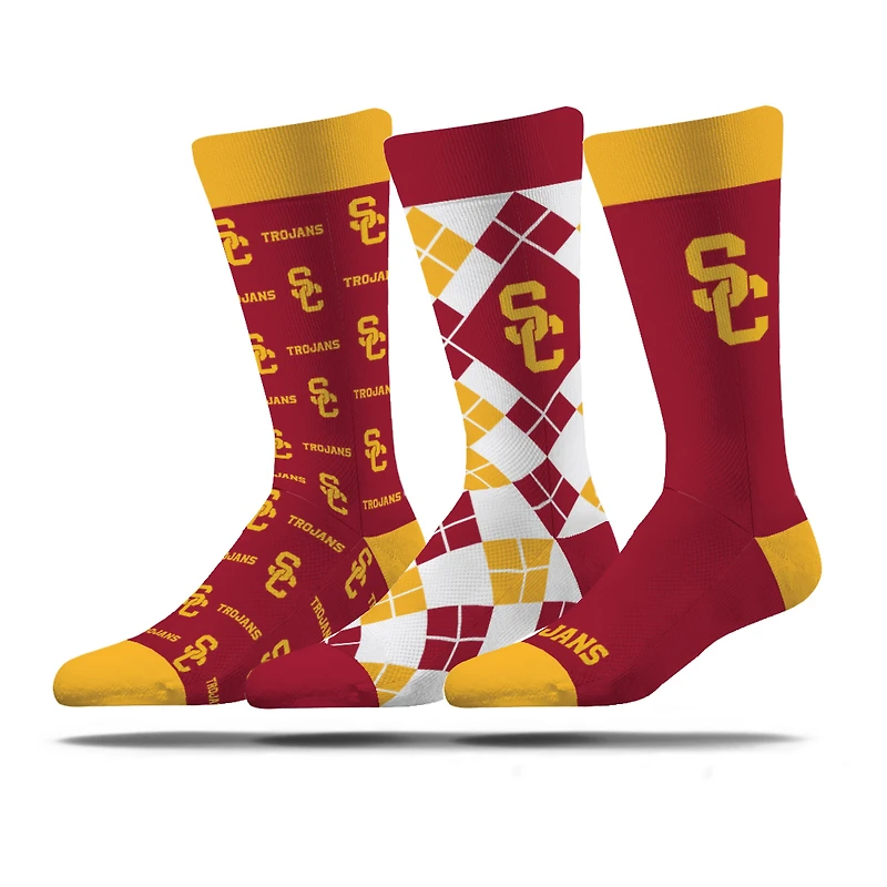 Unisex Strideline USC Trojans Business Knit Crew Socks Three-Pack Set
