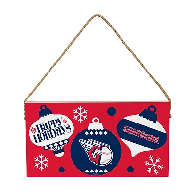 Cleveland Guardians 6" x 11" Holiday Wood Wall Sign