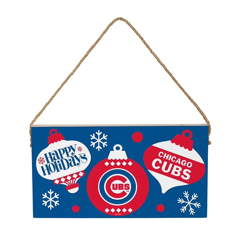 Chicago Cubs 6" x 11" Holiday Wood Wall Sign
