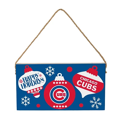 Chicago Cubs 6" x 11" Holiday Wood Wall Sign