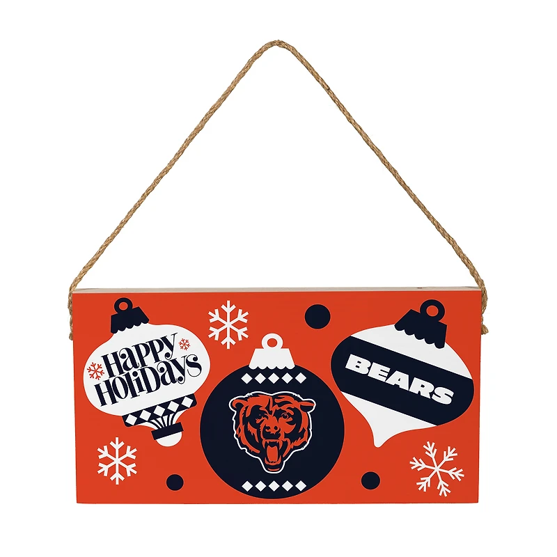 Chicago Bears 6" x 11" Holiday Wood Wall Sign