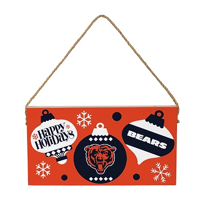Chicago Bears 6" x 11" Holiday Wood Wall Sign