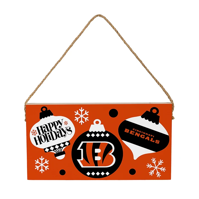 Cincinnati Bengals 6" x 11" Holiday Wood Wall Sign