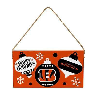 Cincinnati Bengals 6" x 11" Holiday Wood Wall Sign