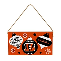 Cincinnati Bengals 6" x 11" Holiday Wood Wall Sign