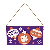 Clemson Tigers 6" x 11" Holiday Wood Wall Sign