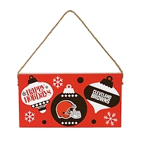 Cleveland Browns 6" x 11" Holiday Wood Wall Sign