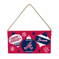 Atlanta Braves 6" x 11" Holiday Wood Wall Sign