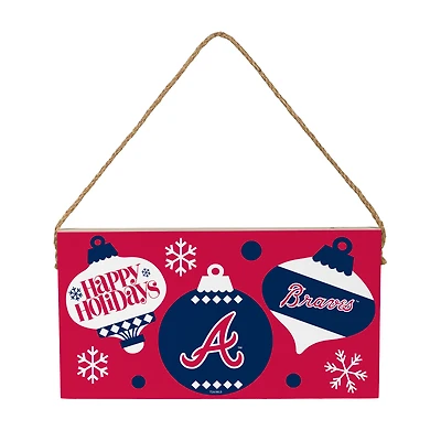 Atlanta Braves 6" x 11" Holiday Wood Wall Sign