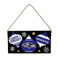 Baltimore Ravens 6" x 11" Holiday Wood Wall Sign