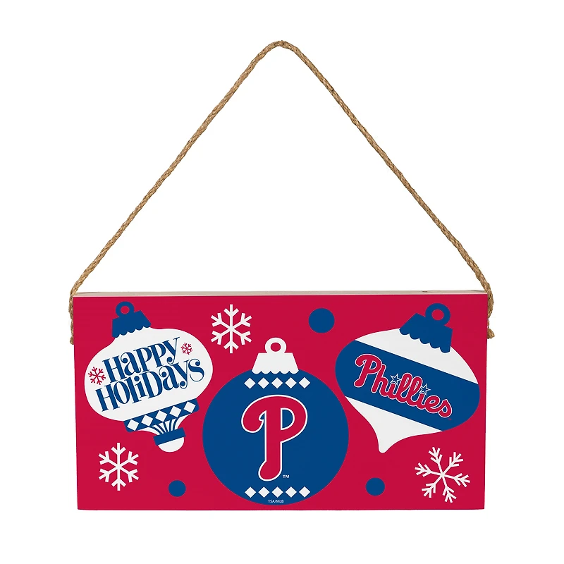 Philadelphia Phillies 6" x 11" Holiday Wood Wall Sign