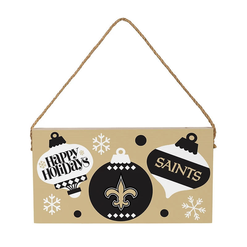 New Orleans Saints 6" x 11" Holiday Wood Wall Sign