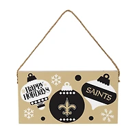 New Orleans Saints 6" x 11" Holiday Wood Wall Sign