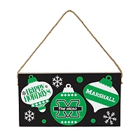 Marshall Thundering Herd 6" x 11" Holiday Wood Wall Sign