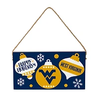 West Virginia Mountaineers 6" x 11" Holiday Wood Wall Sign