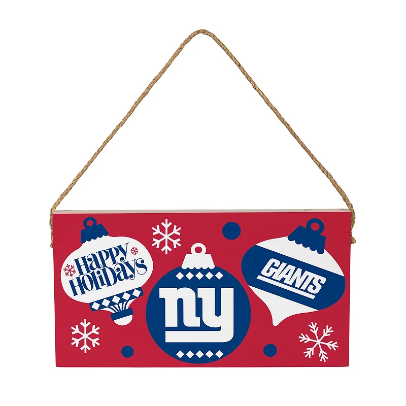 New York Giants 6" x 11" Holiday Wood Wall Sign