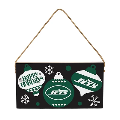 New York Jets 6" x 11" Holiday Wood Wall Sign
