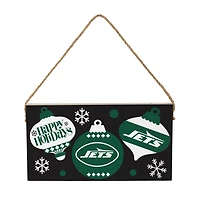 New York Jets 6" x 11" Holiday Wood Wall Sign