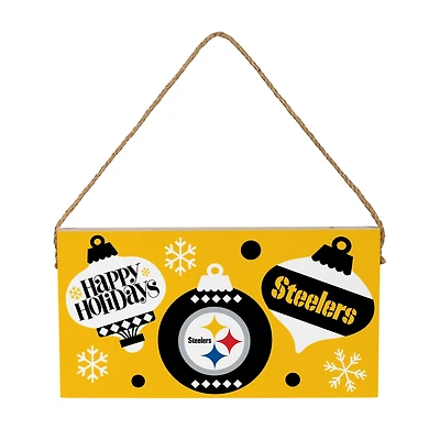 Pittsburgh Steelers 6" x 11" Holiday Wood Wall Sign