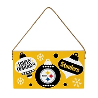 Pittsburgh Steelers 6" x 11" Holiday Wood Wall Sign