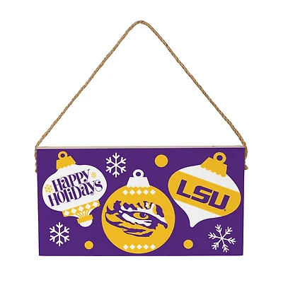 LSU Tigers 6" x 11" Holiday Wood Wall Sign