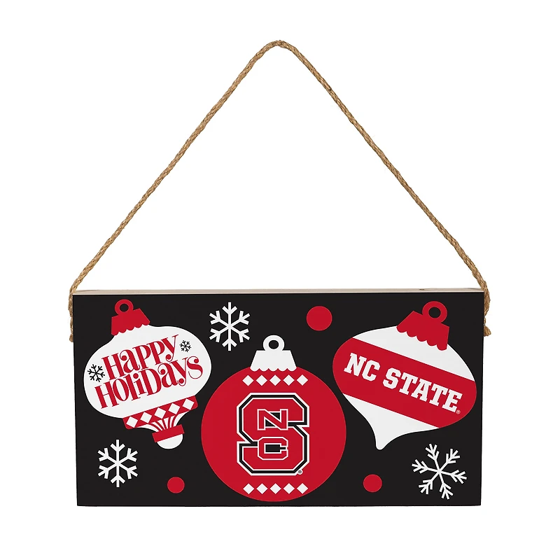 NC State Wolfpack 6" x 11" Holiday Wood Wall Sign