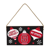 NC State Wolfpack 6" x 11" Holiday Wood Wall Sign