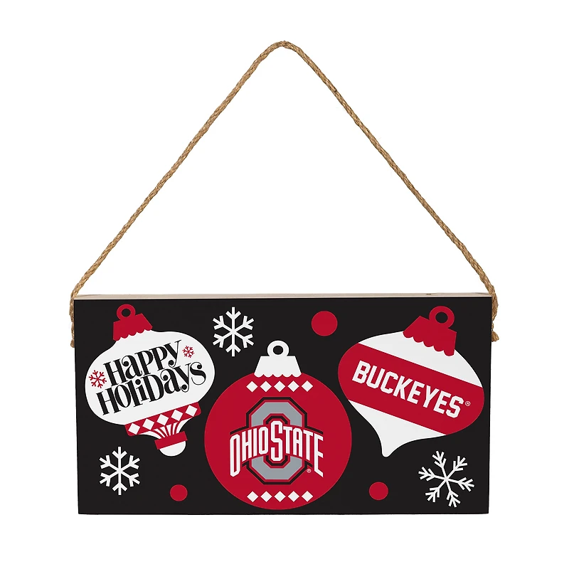 Ohio State Buckeyes 6" x 11" Holiday Wood Wall Sign