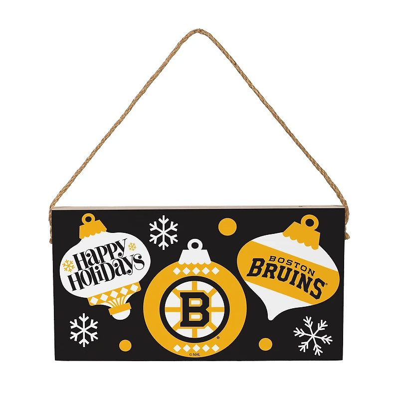 Boston Bruins 6" x 11" Holiday Wood Wall Sign