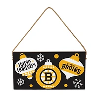 Boston Bruins 6" x 11" Holiday Wood Wall Sign
