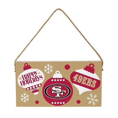 San Francisco 49ers 6" x 11" Holiday Wood Wall Sign