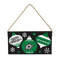 Dallas Stars 6" x 11" Holiday Wood Wall Sign