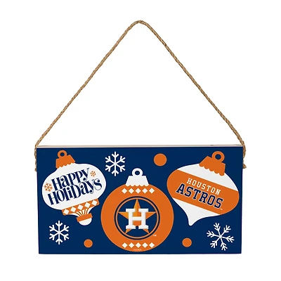 Houston Astros 6" x 11" Holiday Wood Wall Sign