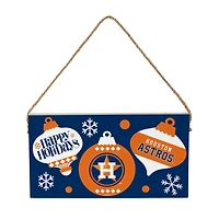 Houston Astros 6" x 11" Holiday Wood Wall Sign
