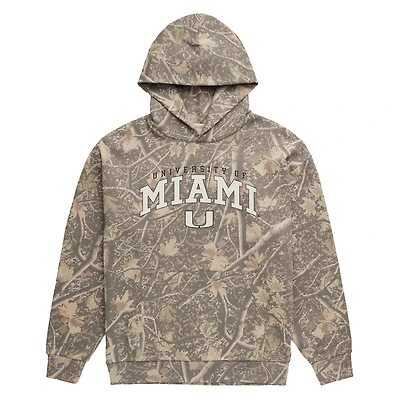 Men's Uscape Apparel Camo Miami Hurricanes Back Bay Fleece Hoodie