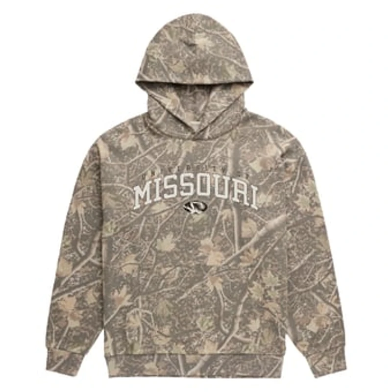 Men's Uscape Apparel Camo Missouri Tigers Back Bay Fleece Hoodie