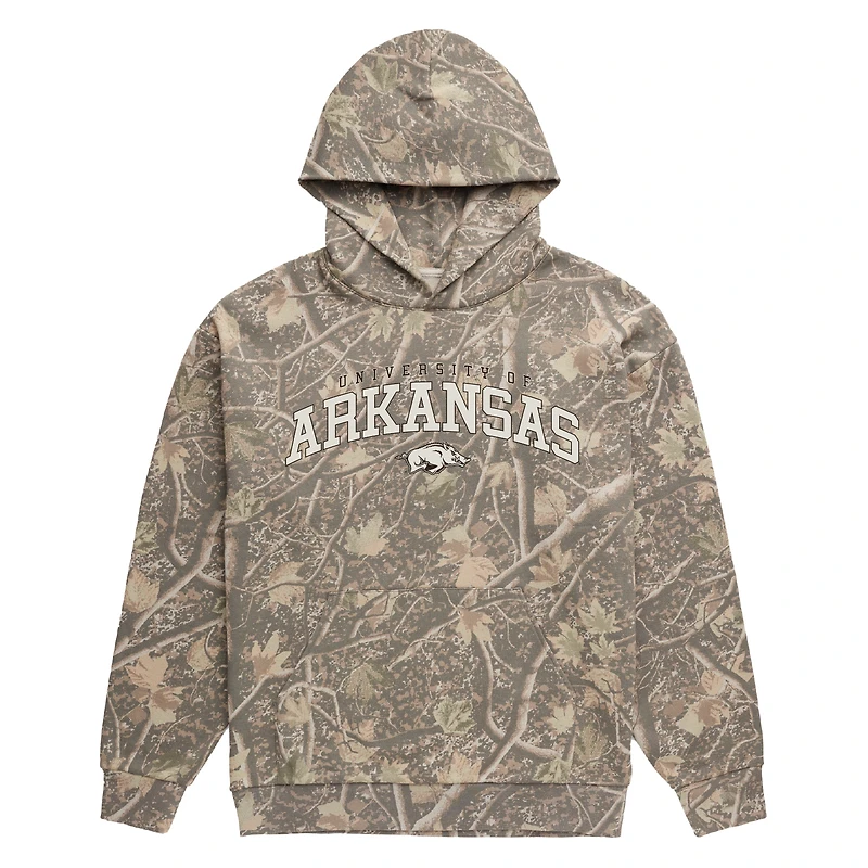 Men's Uscape Apparel Camo Arkansas Razorbacks Back Bay Fleece Hoodie