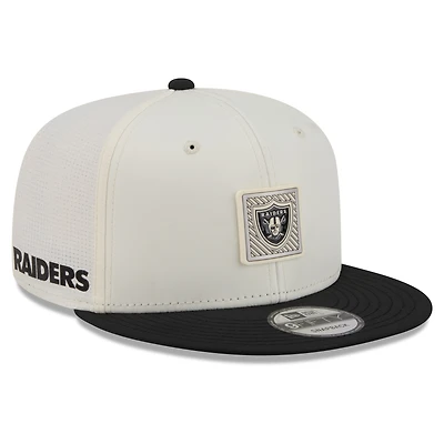 Men's New Era Cream/Black Las Vegas Raiders 2026 NFL Training Camp 9FIFTY Snapback Hat