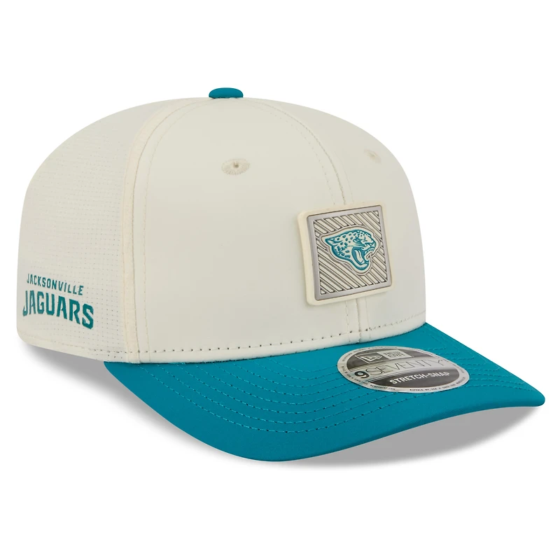 Men's New Era Cream/Teal Jacksonville Jaguars 2026 NFL Training Camp 9SEVENTY Adjustable Hat