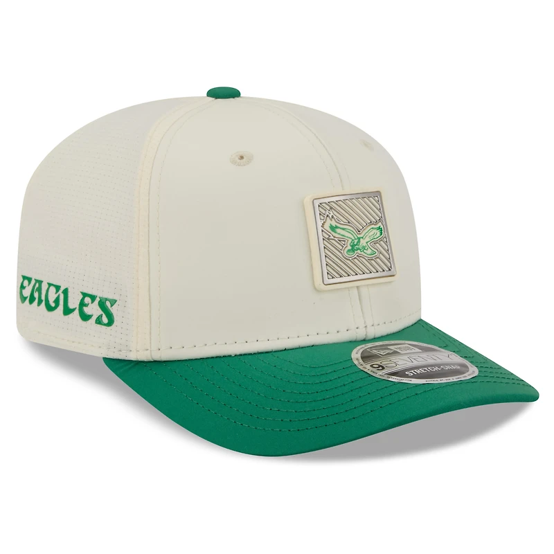 Men's New Era  Cream/Kelly Green Philadelphia Eagles 2026 NFL Training Camp 9SEVENTY Adjustable Hat