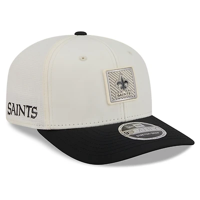 Men's New Era Cream/Black New Orleans Saints 2026 NFL Training Camp 9SEVENTY Adjustable Hat