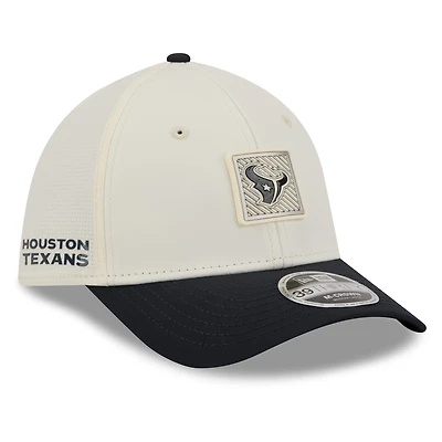 Men's New Era Cream/Navy Houston Texans 2026 NFL Training Camp 39THIRTY Flex Hat