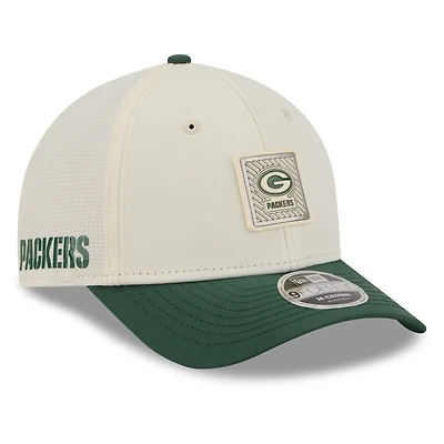 Men's New Era Cream/Green Green Bay Packers 2026 NFL Training Camp 9FORTY Adjustable Hat