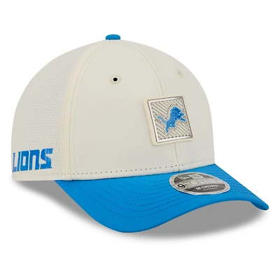 Men's New Era Cream/Blue Detroit Lions 2026 NFL Training Camp 9FORTY Adjustable Hat