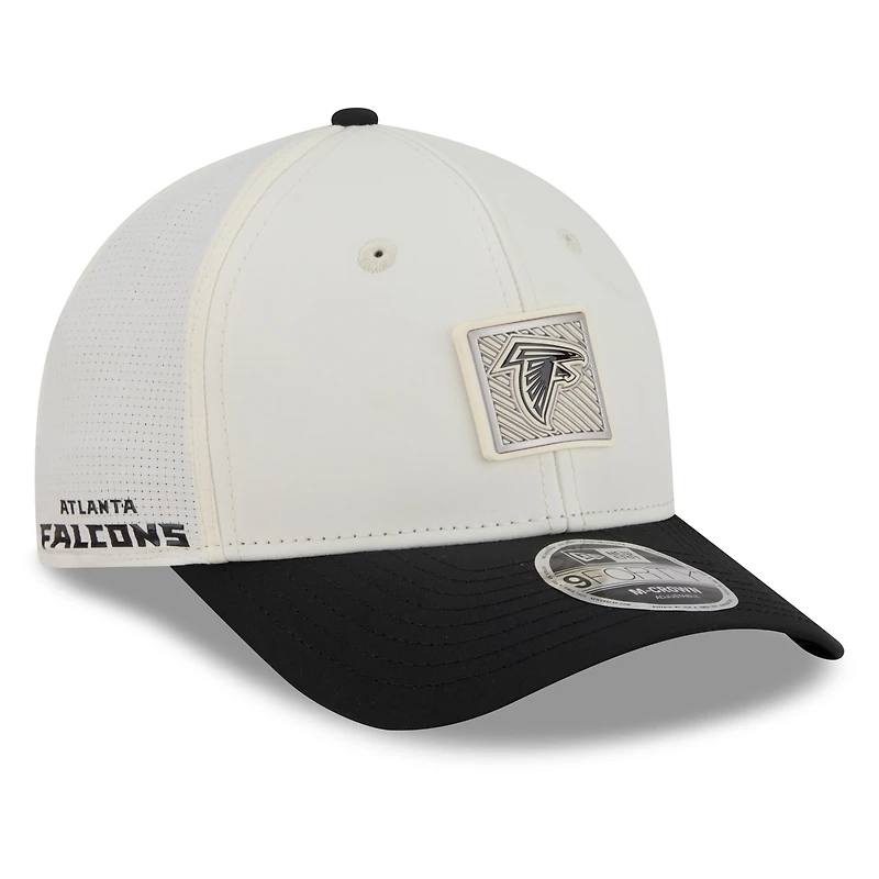 Men's New Era Cream/Black Atlanta Falcons 2026 NFL Training Camp 9FORTY Adjustable Hat