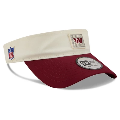 Men's New Era Cream/Burgundy Washington Commanders 2026 NFL Training Camp Adjustable Visor