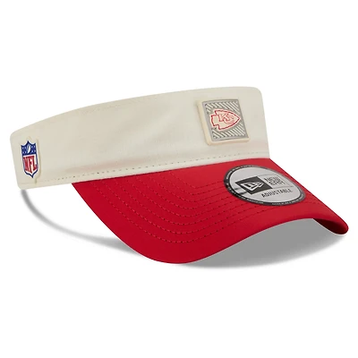 Men's New Era Cream/Red Kansas City Chiefs 2026 NFL Training Camp Adjustable Visor